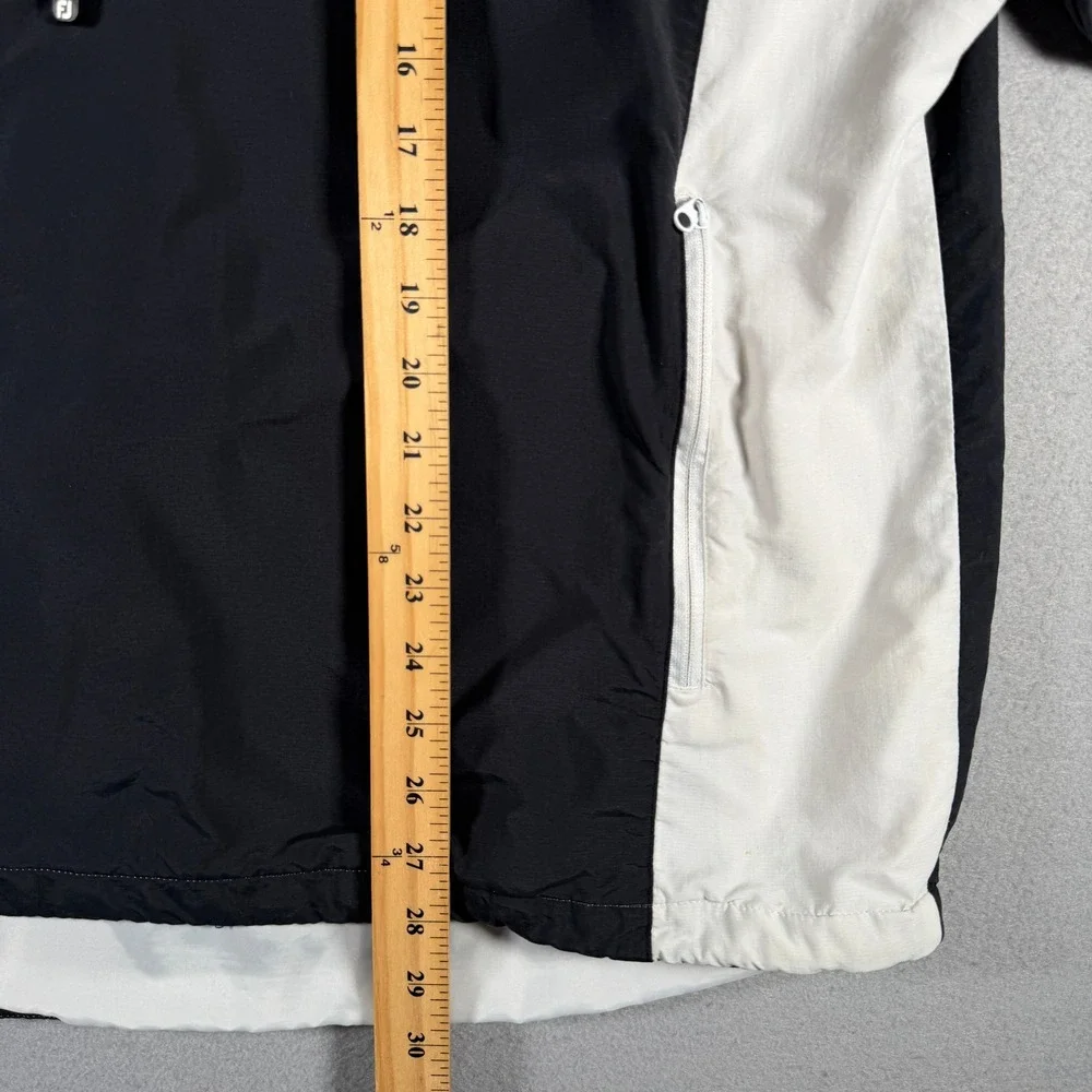 FootJoy Mens XL Half Zip Golf Windbreaker Jacket Black Grey White 1005459